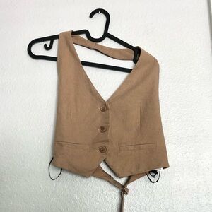 NWOT Forever 21 Tan Button-Front Vest